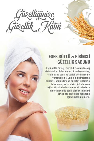 Eşek Sütlü Pirinçli Vücut Güzellik Sabunu - 130 gr