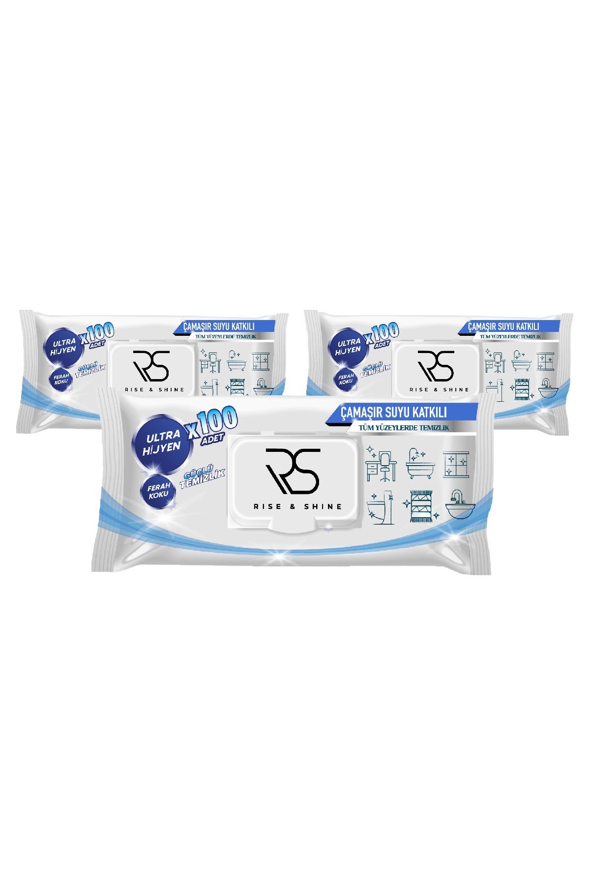 3'lü Çamaşır Suyu Katkılı Yüzey Temizleme Havlusu