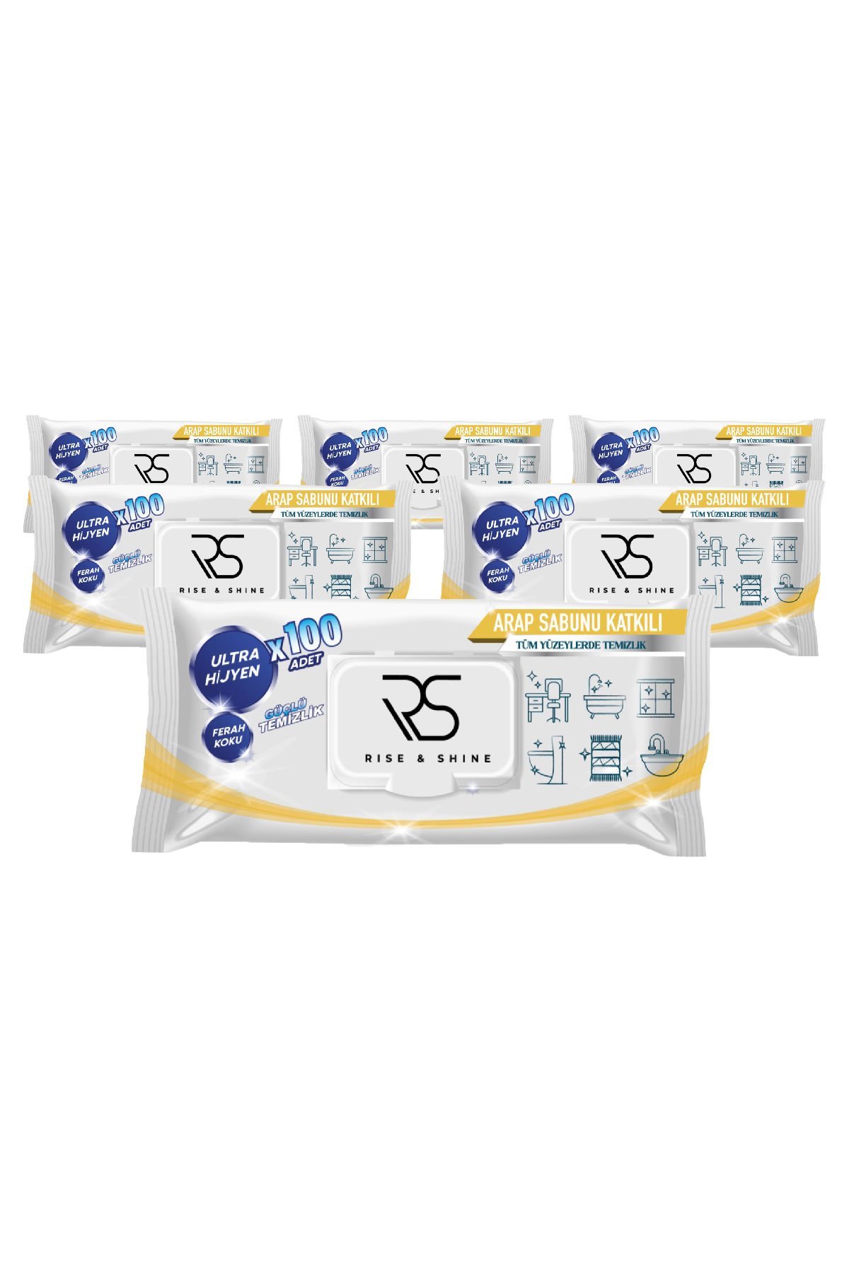 6'lı Arap Sabunu Katkılı Yüzey Temizleme Havlusu