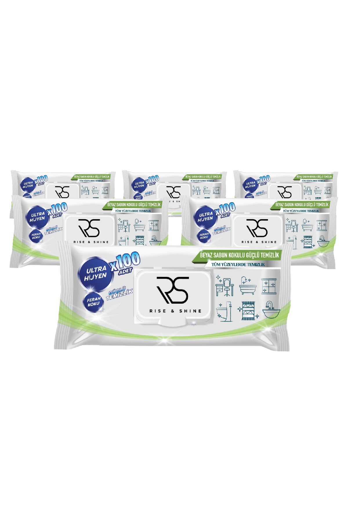 6'lı Beyaz Sabun Katkılı Yüzey Temizleme Havlusu