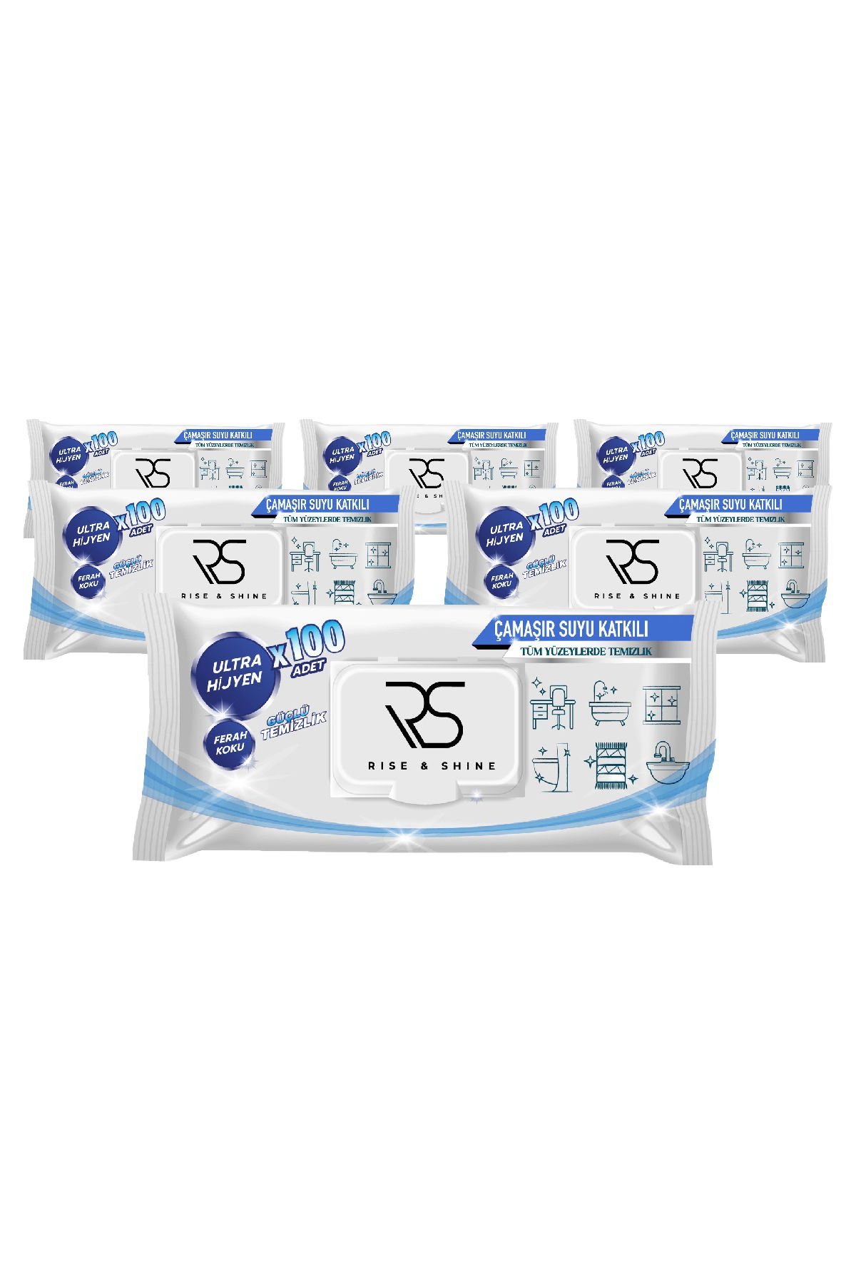 6'lı Çamaşır Suyu Katkılı Yüzey Temizleme Havlusu